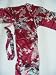 Women's 100% Thai Silk Robes- Asian Peacock Design- Burgundy Wine (Free Size)