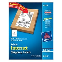See more detail about Avery Shipping Labels with TrueBlock Technology, Inkjet Printers, 5.5 x 8.5 Inches, White, Pack of 50 (8126)