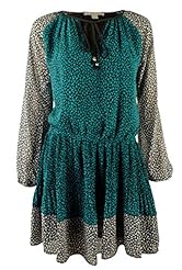 Polyester Bishop Raglan Sleeves General Print Colorblocking  Dress