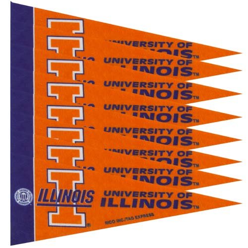 Illinois Fighting Illini Mini Pennant Set: 8-Pack