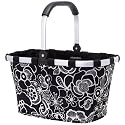 Carry Bag - Reisenthel Germany Collapsible Bag or Market Basket FleurBlack