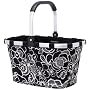 Carry Bag - Reisenthel Germany Collapsible Bag or Market Basket FleurBlack