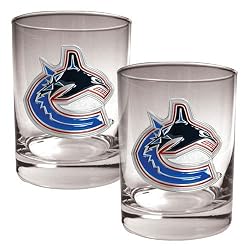 Vancouver Canucks NHL 2pc Rocks Glass Set - Primary Logo by Great American Products