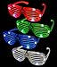 Fun Central (T001) LED Light Up Slotted Shades - Assorted Colors 12ct, Supreme Battery life, 3 mode, 6 Leds per pair, Batteries pre-installed