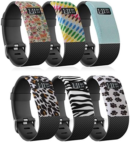 Fitbit Charge/Fitbit Charge HR Eityilla Silicone Band Cover Slim Designer Sleeve Protective Rubber Case (6Pack-002)