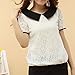 ETOSELL Lady Peter Pan Collar Chiffon T-Shirt Korean Chic Women Lace Blouse