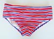 Mens Red/White/Blue Stripe Bikini Brief with Adjustable Elastic Drawstring Waist. Front Lined. Black, Red/White/Blue Stripe. Sizes S(28-30) - XL(40-42)