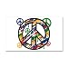 22 x 14 Wall Vinyl Sticker Peace Symbol Sign Dripping Paint