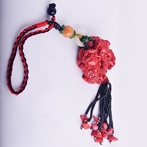Feng Shui Pi Yao (Pi Xiu) Charm Tassle Amulet Hanging + Free Fengshuisale Red String Bracelet Y1263