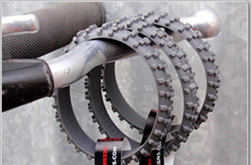 SET OF FIVE GREY KNOBBY DIRTBIKE TIRE WRISTBAND MOTO X kfx kxf crf yzf trx yfz