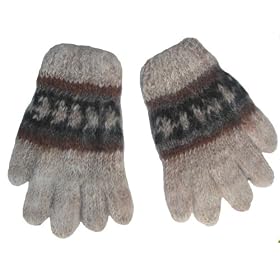 Pure Alpaca Natural Fiber Winter Gloves - Andean Sand (Women Small/medium Size)