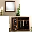Southern Enterprises JS7970 Espresso Square Wall Mount Jewelry Armoire