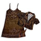 Flowers by Zoe - Girls Velour Dress Set, Brown