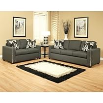 Big Sale Pasadena Chenille Charcoal Gray 2-Piece Sofa Set