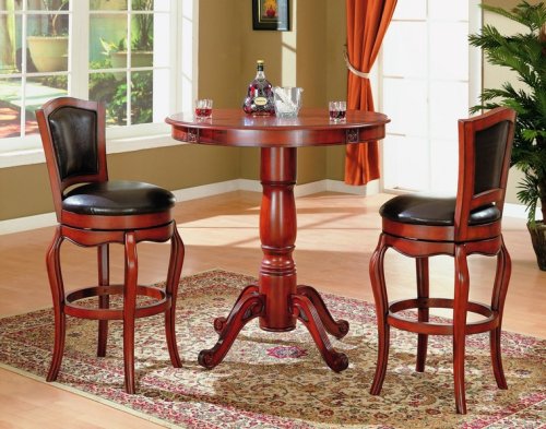 3 PCs Solid Hardwood Barstool Set
