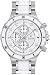 Stainless Steel and Ceramic Dress White Dial Diamonds Chronograph