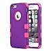 ULAK iPhone 6S Case, iPhone 6 Case, Shock-Absorbing Case with Hybrid 3in1 Soft Silicone + Hard PC Cover for Apple iPhone 6/6S 4.7 Inch Device (Purple/NeoPink)