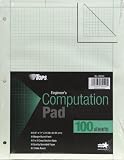 TOPS Engineering Computation Pad, Quad Rule, Letter Size, Green Tint, 100 Sheets per Pad (35500)