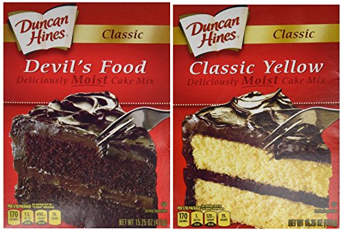 Duncan Hines Cake Mix--Devil's Food and Classic Yellow (2 pack)