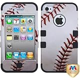 MYBAT Baseball-Sports Collection/Black TUFF Hybrid Phone Protector Cover for APPLE iPhone 4S/4