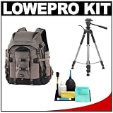 Lowepro Pro Trekker 300 AW Digital SLR Camera Backpack Case (Black/Mica) + Tripod + Accessory Kit for Canon EOS 7D, 5D Mark II III, 60D, Rebel T3, T3i, Nikon D3100, D3200, D5100, D7000, D800, A35, A55, A57, A65, A77 Digital SLR Cameras