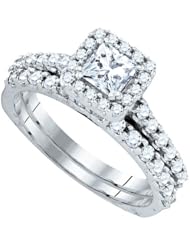 1.25CTW DIAMOND 0.50CT CENTER PRINCESS BRIDAL SET