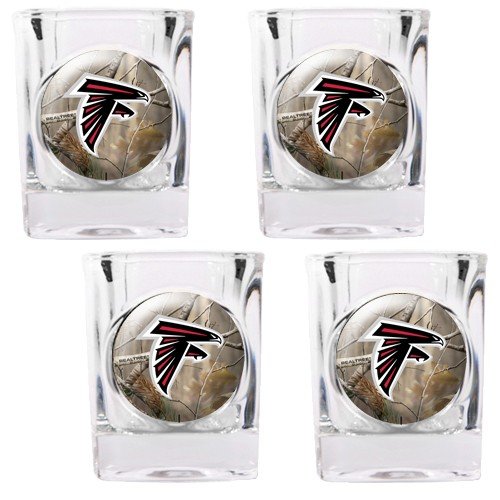 NFL Atlanta Falcons Open Field Four Piece Square Shot Glass Set