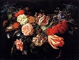FRAMED oil paintings - Jan Davidsz de Heem - 24 x 18 inches - Festoon with Flowers and Fruit