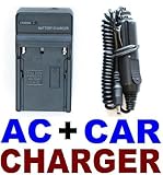 NP-FM500 AC Wall Charger + In-Car Adapter for Sony DSR-PD170, DSR-PDX10, HV ....