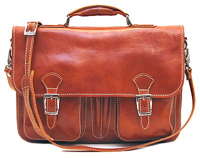 Floto Procida Messenger Bag in Honey Brown Italian Calfskin Leather On Sale