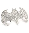 Batman logo crystal stone sparkling two fingers cocktail ring