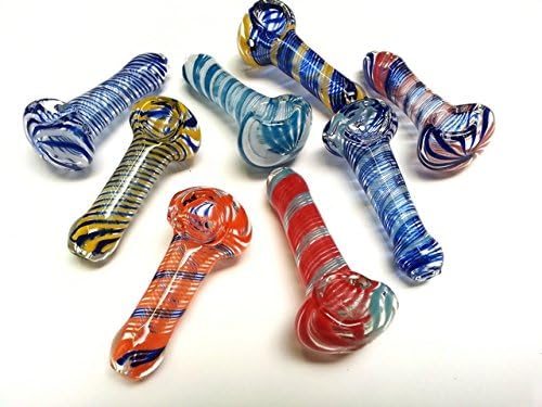 4.5" to 5" Candy Cane Spiral Glass Spoon Incense Burner/Holder