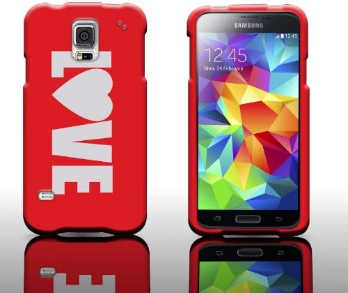 Red Love Design Case For Samsung Galaxy S5 by CoverON® Slim Protective Cover