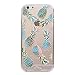 iPhone 7 , Colorful Rubber Flexible Silicone Case Bumper for Apple Clear Cover - Blue Pineapple