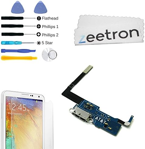 Zeetron Premium Replacement Kit For Samsung Note 3 Charging Dock Port Flex Cable + Microphone For N900A (AT&amp;T)