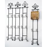 Set of 4 French Style Fleur-De-Lis Wall Plate Racks