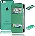 Bastex Heavy Duty Hybrid Case for iPhone 5C, 5th Generation - Mint Teal Snap On Shell w/ Leather Cover