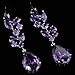 Yazilind Chandelier Leaves Silver Plated Teardrop Cubic Zirconia CZ Flawless Post Dangle Earrings