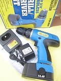 Cordless 14.4 Volt Drill Driver Screw Gun Keyless Chuck 20 Step Torque Clutch Settings