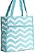 World Traveler Teal Blue Zig Zag Chevron Travel Tote Bag 12-inch