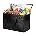 NZ Home 2XL Insulated Grocery Bag, Sturdy Zipper, Collapsible, Heavy Duty, Stands Upright, Jumbo Size Tote, Ideal for Large Grocery Shopping, Food Delivery, Catering Bag (XXL Premium Black, 1)