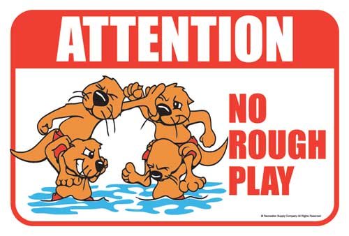 Rex Otter Pool Sign - No Rough Play