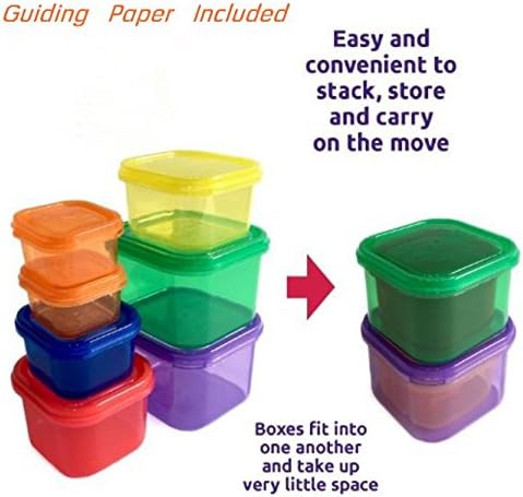 7 Piece Portion Control Containers Kit Portion Control Containers (7 Piece) Kit and COMPLETE Guide + 21 DAY FIX MEAL PLANNER and Recipe Cookbook PDFs, Multi-Colored Coded Set, 100% Leak Proof!