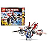 Lego Year 2007 Exo-Force Series Mecha Vehicle Figure Set # 8106 - AERO BOOSTER with Detachable Battle Machines, 3 Gigantic Turbojet Engines, Movable Wings, Firing Missile and Massive Laser Cannons Plus Ha-Ya-To Minifigure and Special Web Code(Total Pieces: 312)