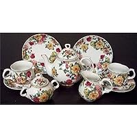 Heirloom Quality Children's (Childs) Tea Party Set - Fine China Service for Two FREE SHIPPING