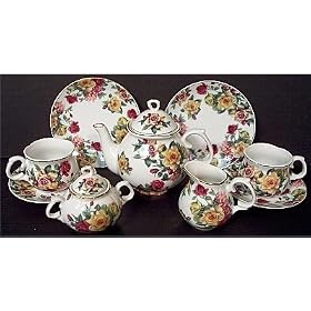 Heirloom Quality Children's (Childs) Tea Party Set - Fine China Service for Two!!