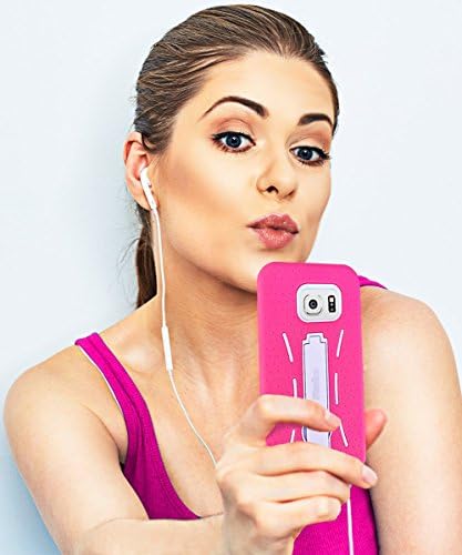 Galaxy s6 Case, Cute Studios, [Pretty Hot Pink] Phone Case with Kick Stand.