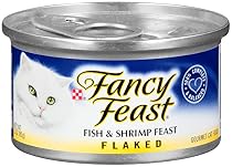 Purina Fancy Feast Wet Cat Food, Flaked, Fish & Shrimp Feast, 3-Ounce Can, Pack of 24
