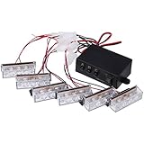 6x 3 LED Car Truck Emergency Warning Strobe Flash Light For Front Grille/Deck