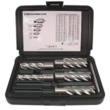 Jancy Slugger Cobalt Steel Annular Cutter Set (5 piece), Uncoated (Bright) Finish, 3/4" Annular Shank, 2" Cut Depth, 9/16" to 1-1/16" Sizes